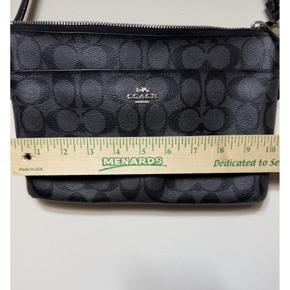 Coach Signature Logo East/West Crossbody Black - Picture 6 of 8